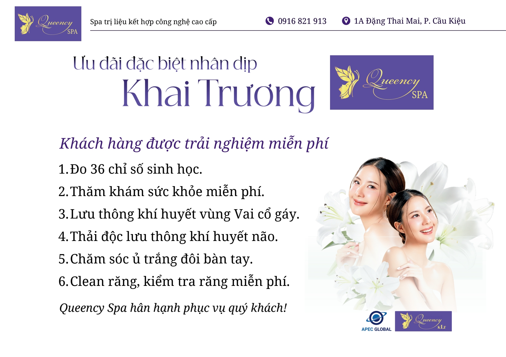 Ưu Đãi Khai Trương Queency Spa